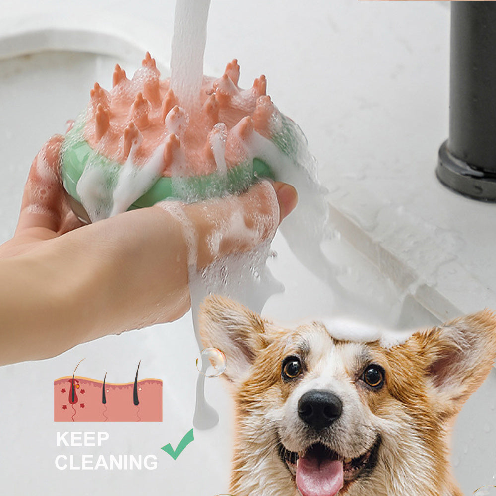 2 in 1 Pet Grooming Brush & Shampoo Dispenser. - BARK&BLİSS