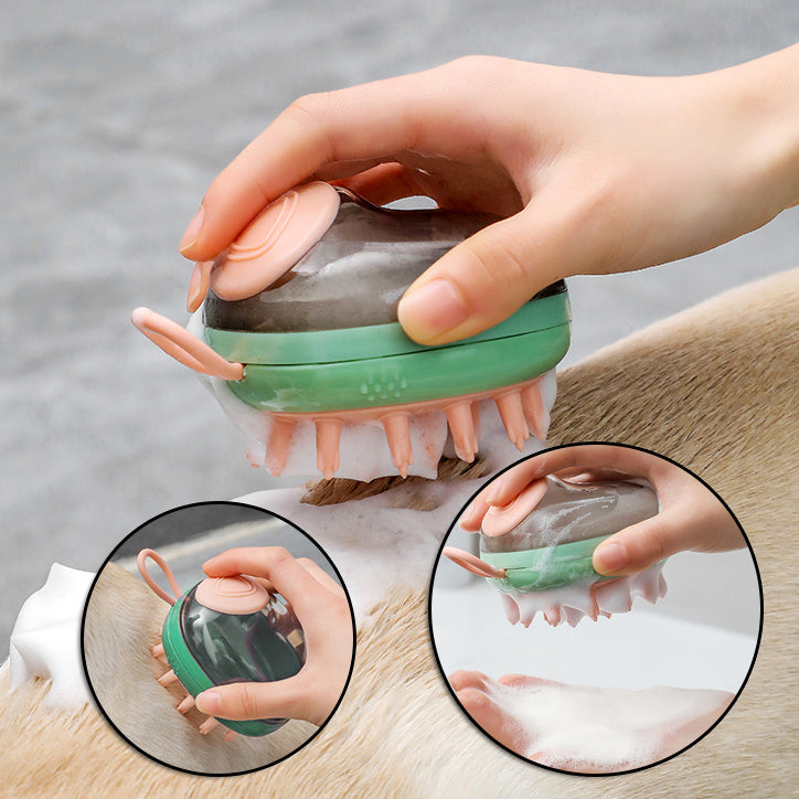 2 in 1 Pet Grooming Brush & Shampoo Dispenser. - BARK&BLİSS